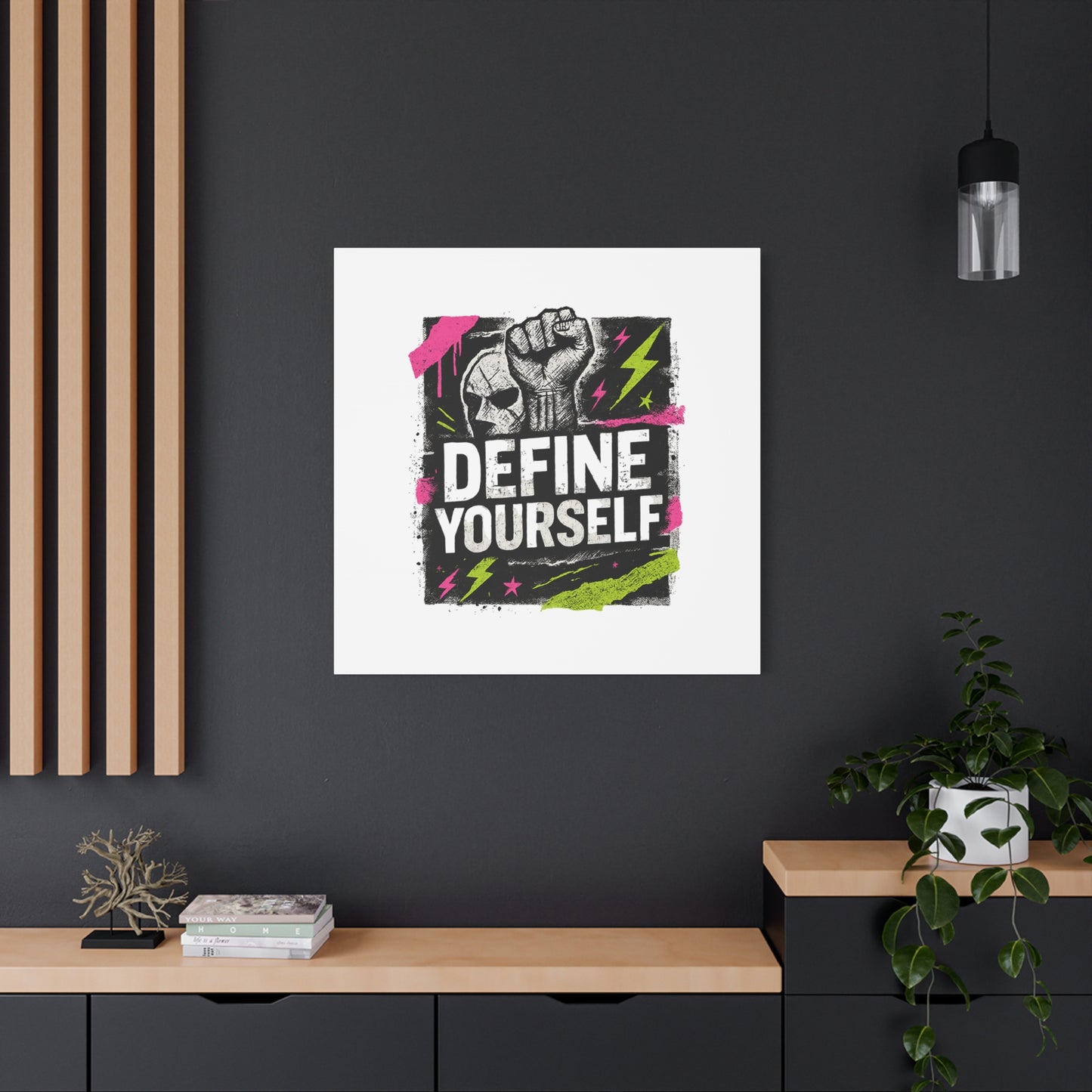 Define Yourself Canvas Wall Art — Bold Motivational Matte Print-Canvas-Haxberry-Printify