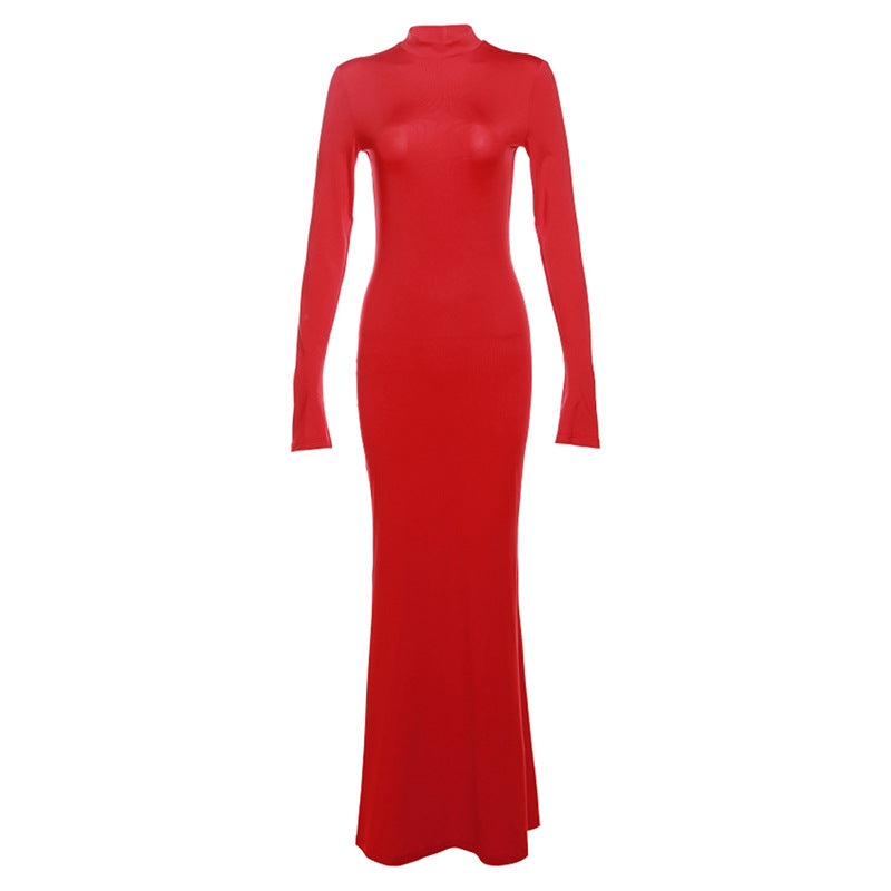 Womens Knit Dress-Drees-Haxberry-Color:Red d23d41026-Size:L-Haxberry
