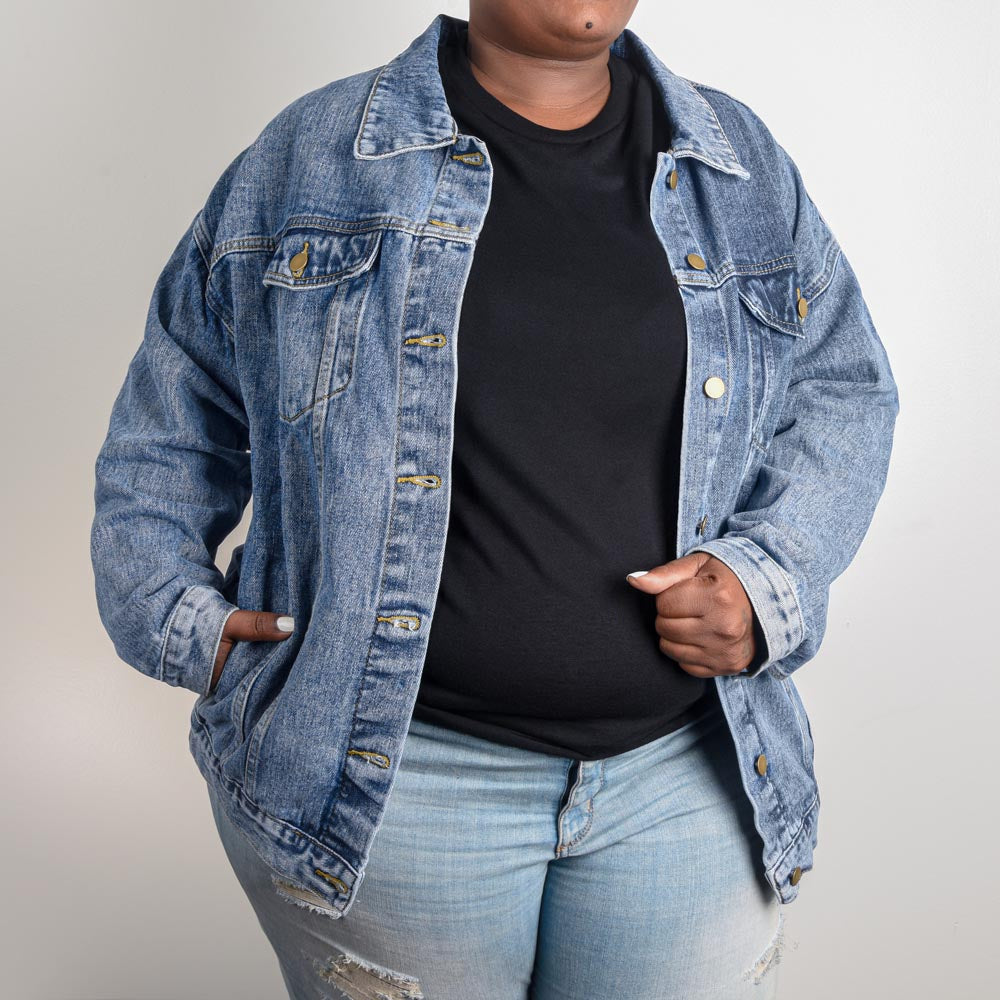 Oversized Women's DTG Denim Jacket-Jewelry-Haxberry-Title:2X-Large-ShineOn Fulfillment
