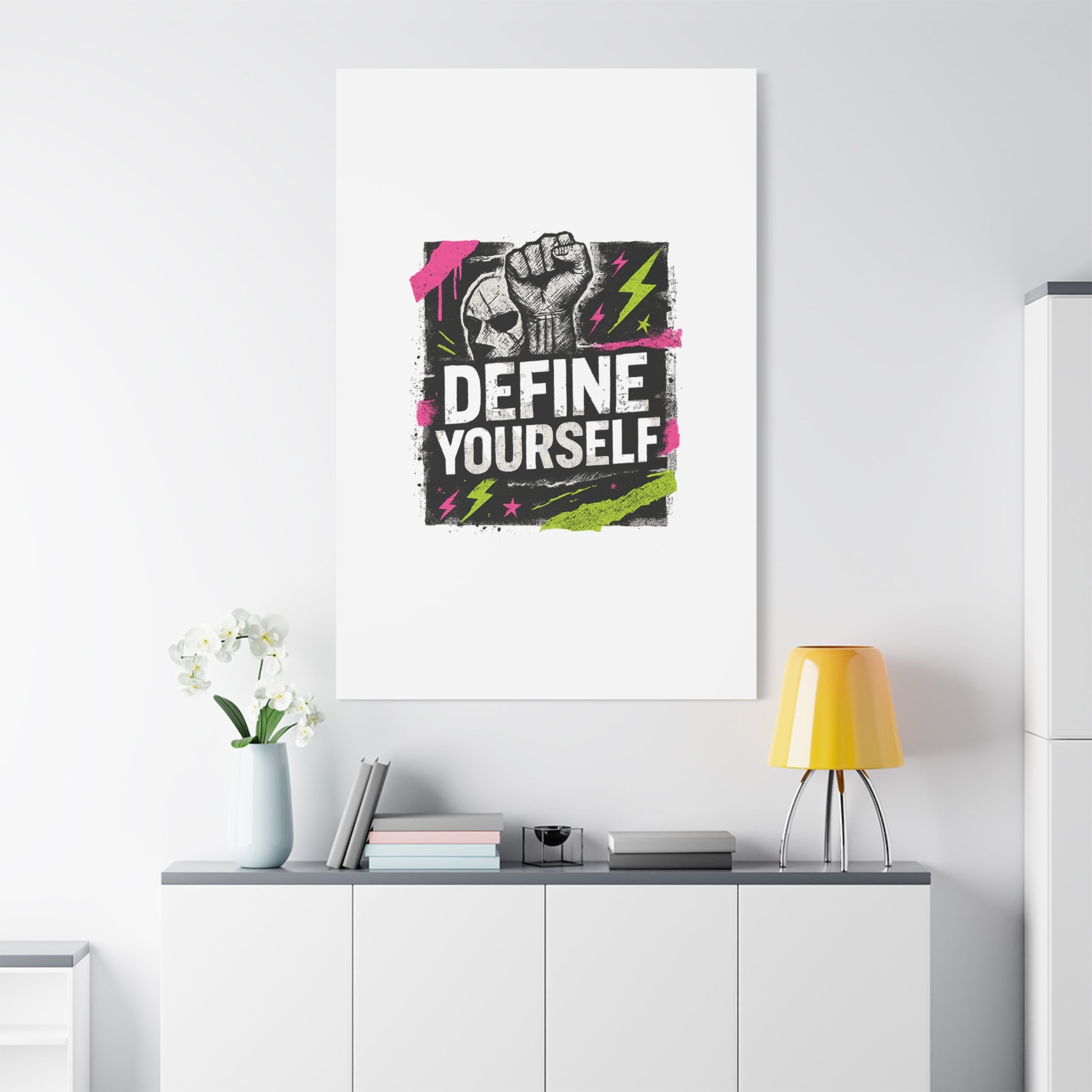 Define Yourself Canvas Wall Art — Bold Motivational Matte Print-Canvas-Haxberry-Printify