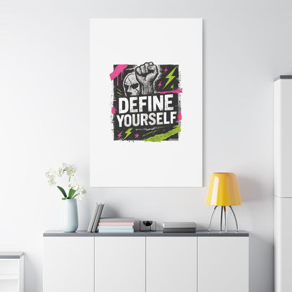 Define Yourself Canvas Wall Art — Bold Motivational Matte Print-Canvas-Haxberry-Printify