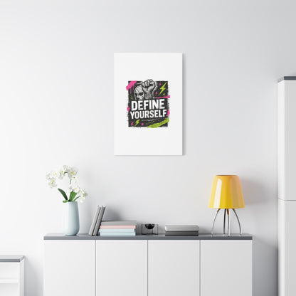 Define Yourself Canvas Wall Art — Bold Motivational Matte Print-Canvas-Haxberry-Printify