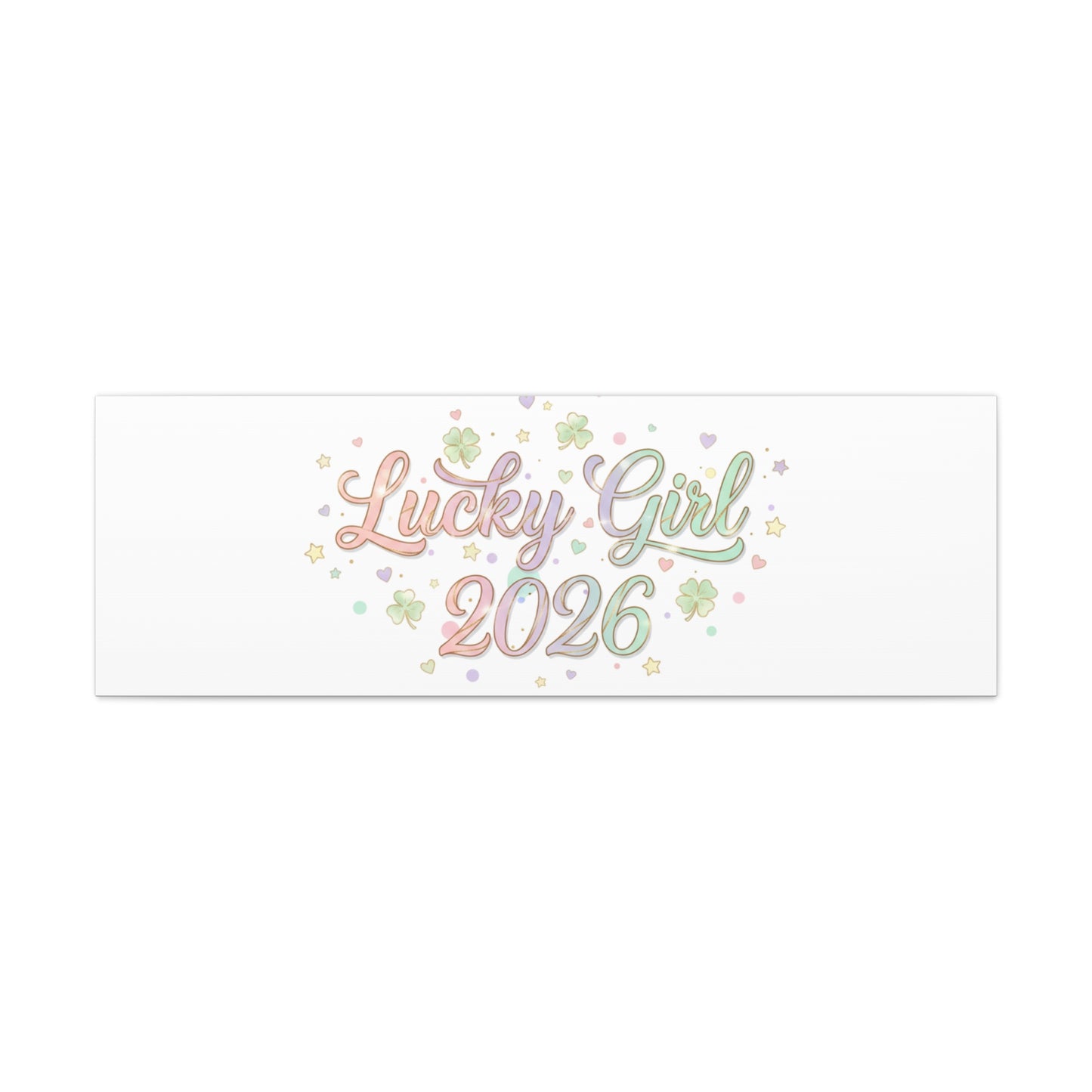 Lucky Girl 2026 Canvas | Manifest Luck, Lucky Charms Wall Art-Canvas-Haxberry-Printify