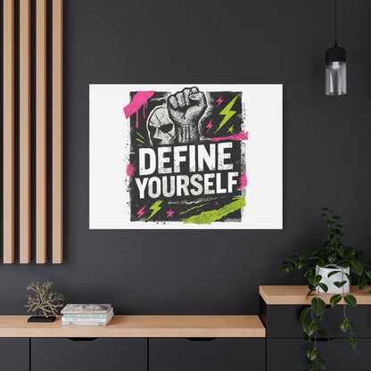Define Yourself Canvas Wall Art — Bold Motivational Matte Print-Canvas-Haxberry-Printify