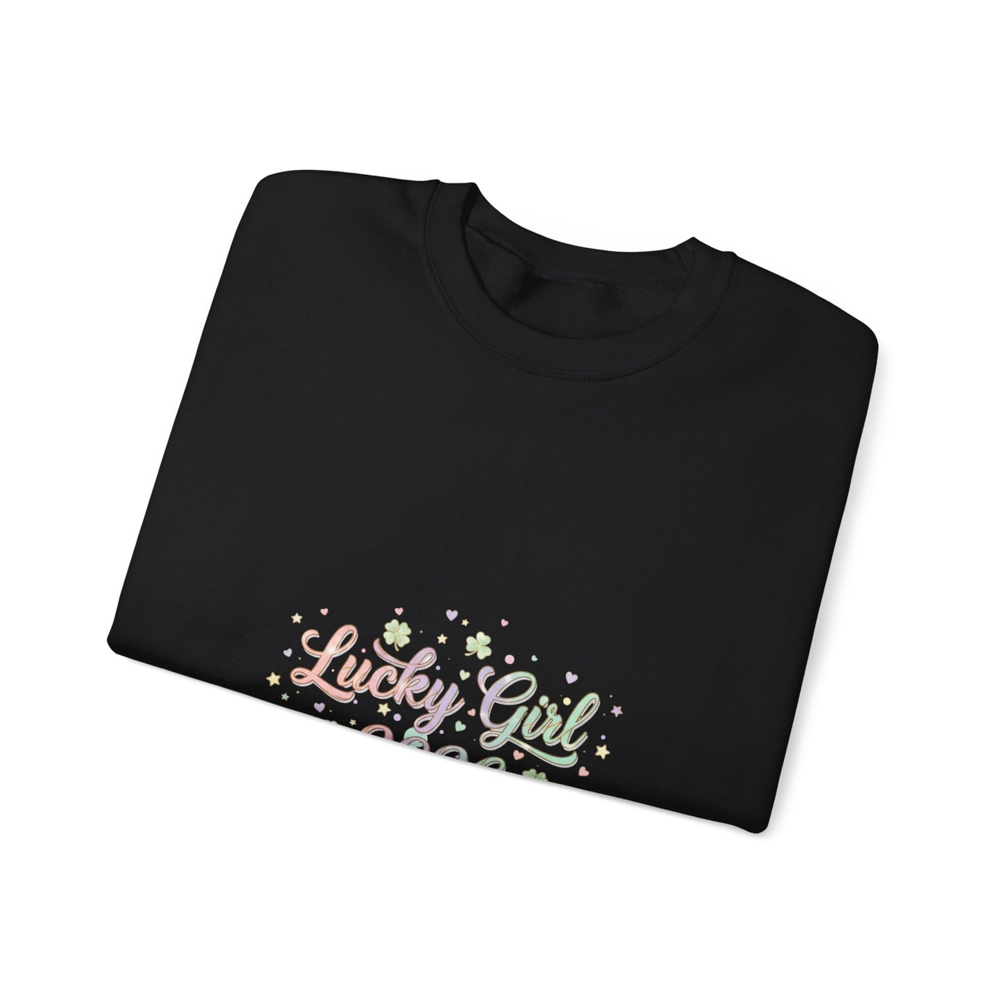 Lucky Girl 2026 Crewneck Sweatshirt | manifest luck, 2026 lucky charms-Sweatshirt-Haxberry-Printify