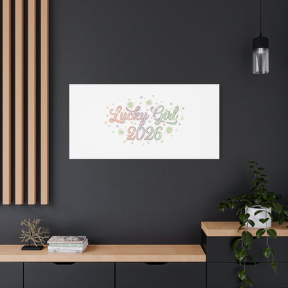 Lucky Girl 2026 Canvas | Manifest Luck, Lucky Charms Wall Art-Canvas-Haxberry-Printify