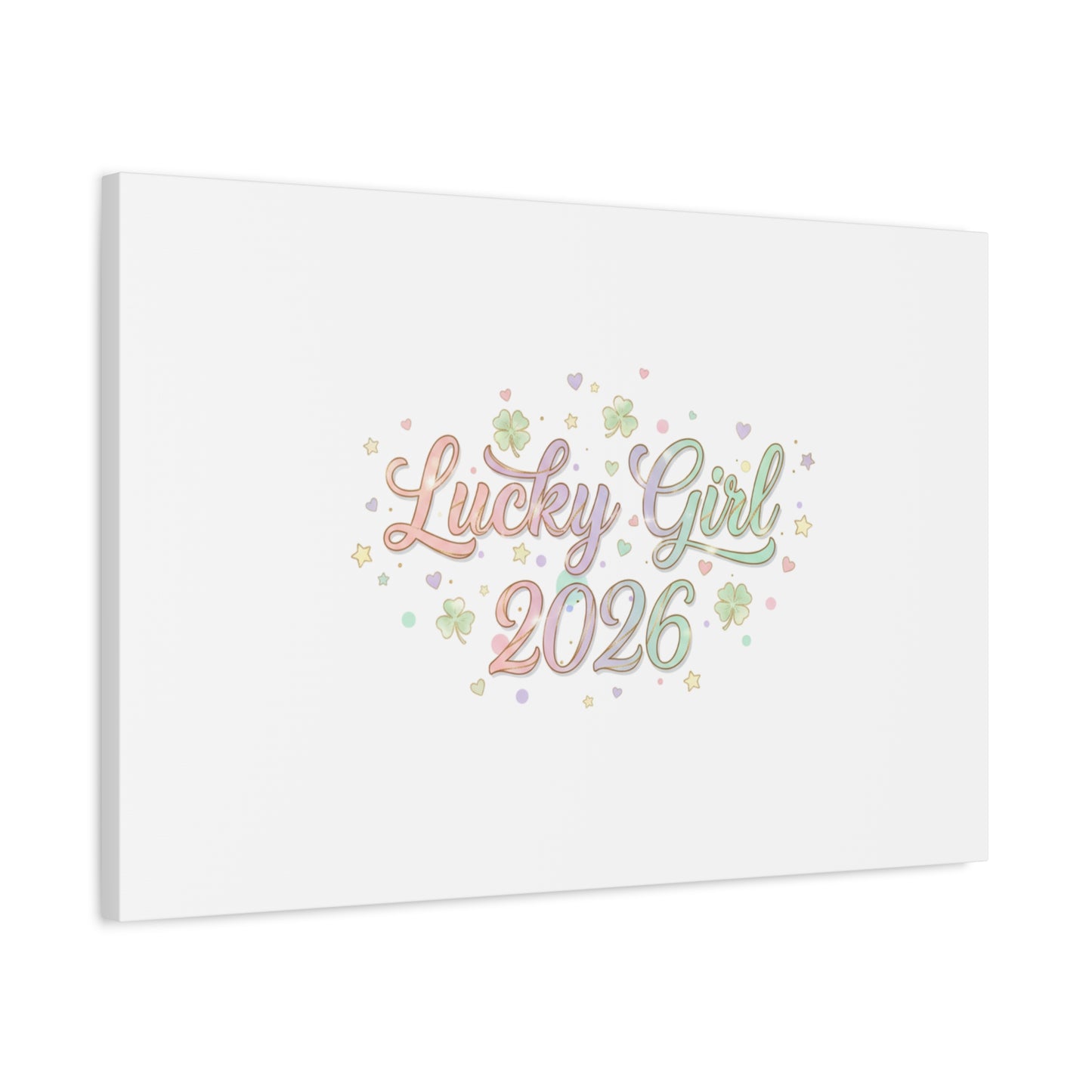 Lucky Girl 2026 Canvas | Manifest Luck, Lucky Charms Wall Art-Canvas-Haxberry-Printify