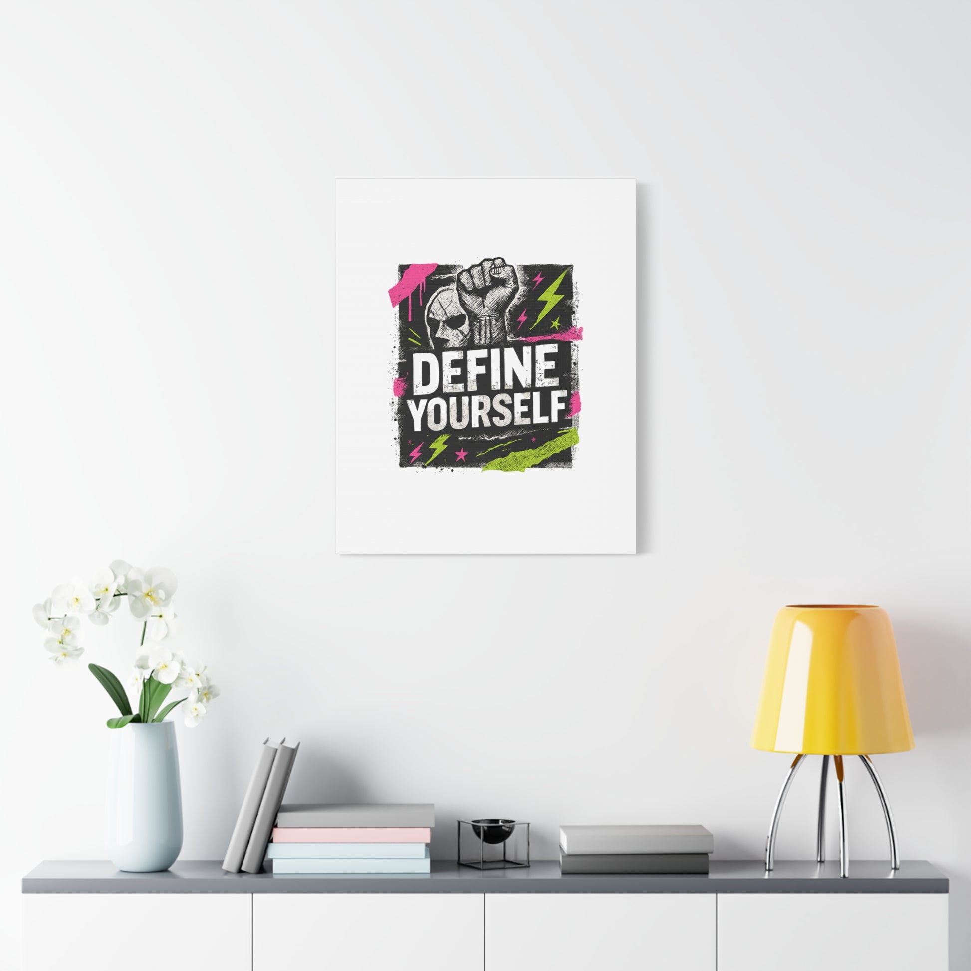 Define Yourself Canvas Wall Art — Bold Motivational Matte Print-Canvas-Haxberry-Printify