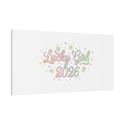 Lucky Girl 2026 Canvas | Manifest Luck, Lucky Charms Wall Art-Canvas-Haxberry-Printify