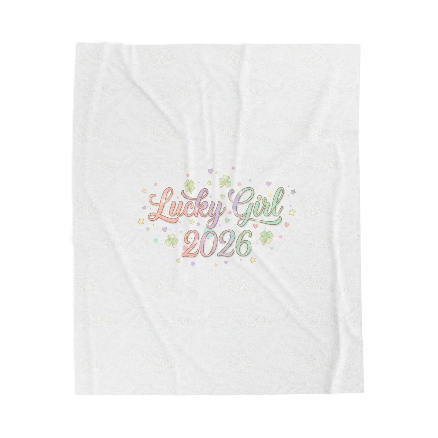 Lucky Girl 2026 Plush Blanket | manifest luck, lucky charms-All Over Prints-Haxberry-Printify