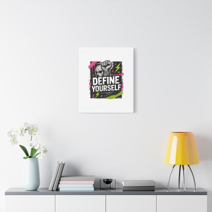 Define Yourself Canvas Wall Art — Bold Motivational Matte Print-Canvas-Haxberry-Printify