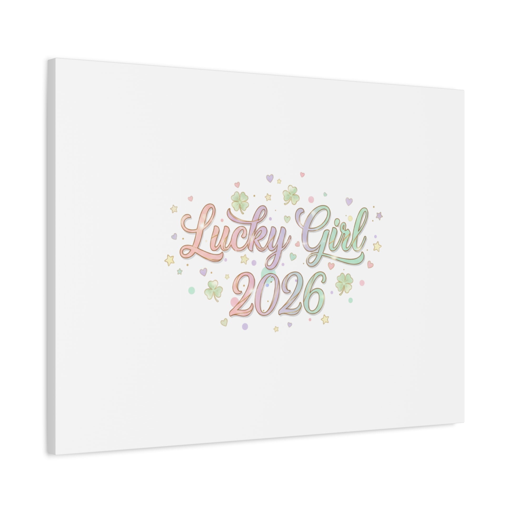 Lucky Girl 2026 Canvas | Manifest Luck, Lucky Charms Wall Art-Canvas-Haxberry-Printify