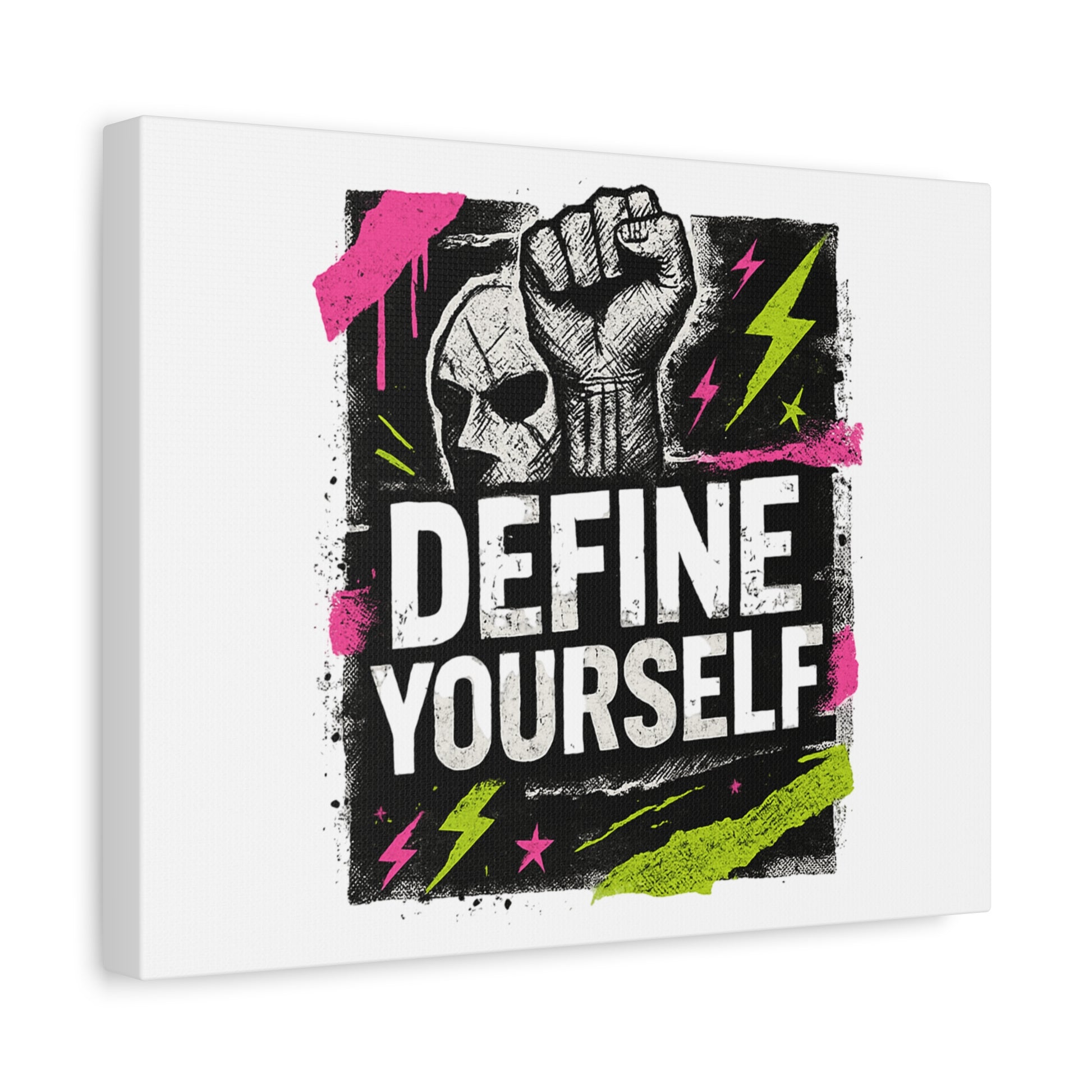 Define Yourself Canvas Wall Art — Bold Motivational Matte Print-Canvas-Haxberry-Printify