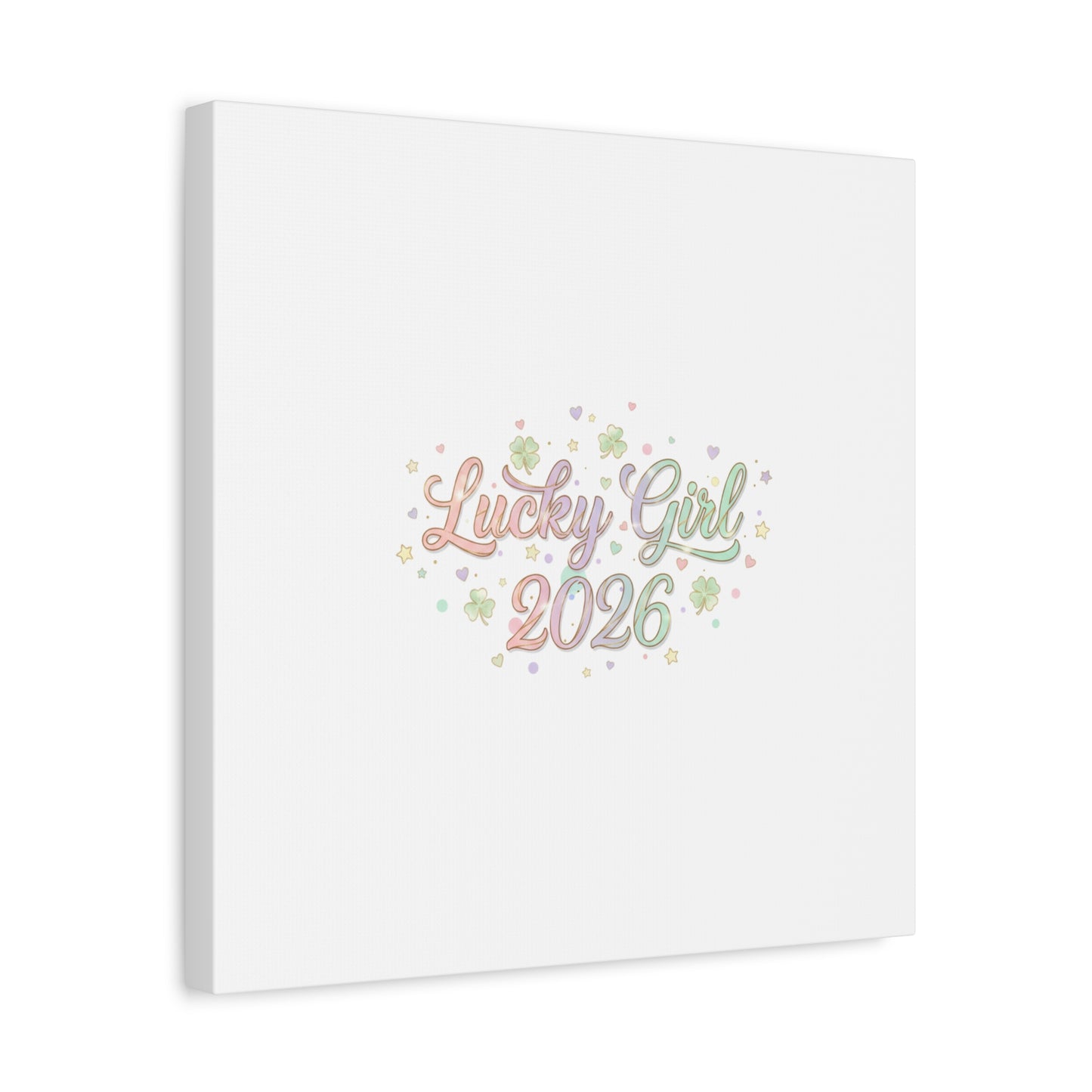 Lucky Girl 2026 Canvas | Manifest Luck, Lucky Charms Wall Art-Canvas-Haxberry-Printify