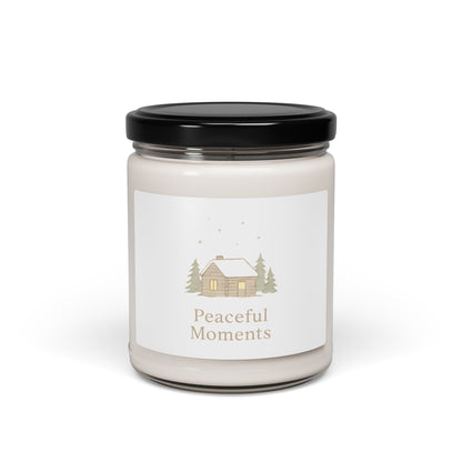 Peaceful Moments Scented Soy Candle — 9oz Cozy Cabin Aromatherapy Candle-Home Decor-Haxberry-Printify