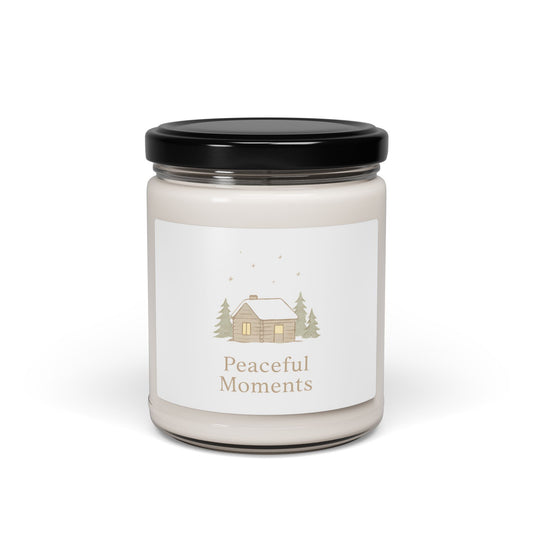 Peaceful Moments Scented Soy Candle — 9oz Cozy Cabin Aromatherapy Candle-Home Decor-Haxberry-Printify