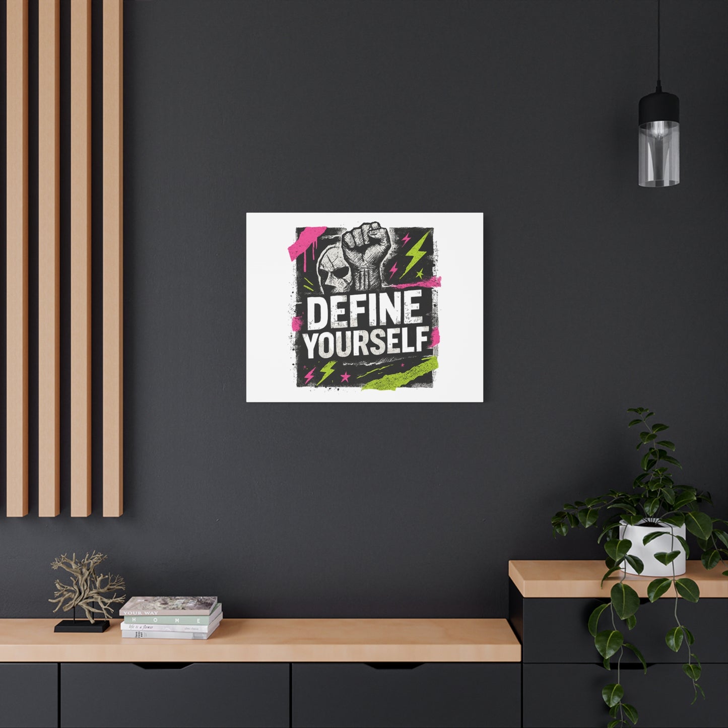 Define Yourself Canvas Wall Art — Bold Motivational Matte Print-Canvas-Haxberry-Printify