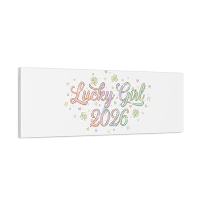 Lucky Girl 2026 Canvas | Manifest Luck, Lucky Charms Wall Art-Canvas-Haxberry-Printify