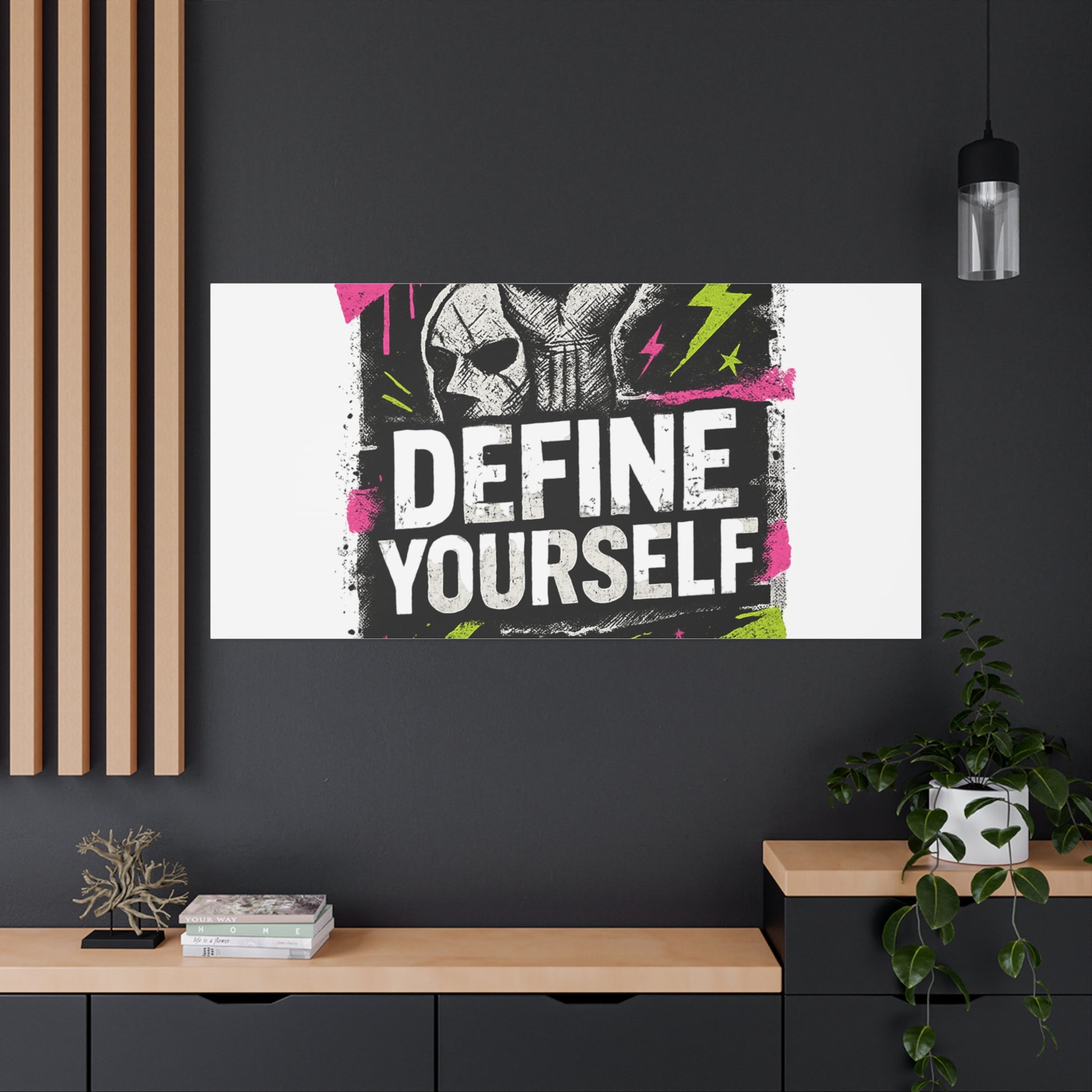 Define Yourself Canvas Wall Art — Bold Motivational Matte Print-Canvas-Haxberry-Printify