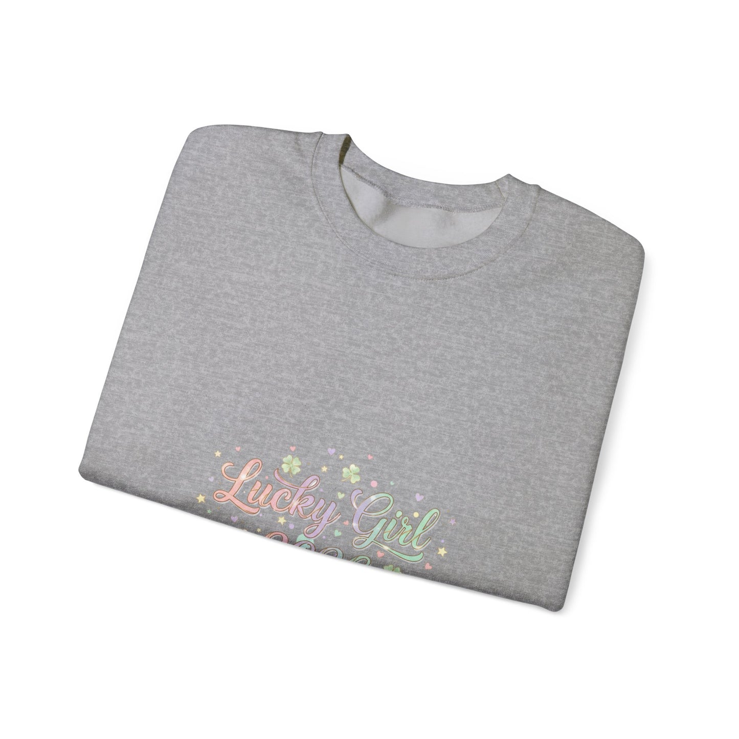 Lucky Girl 2026 Crewneck Sweatshirt | manifest luck, 2026 lucky charms-Sweatshirt-Haxberry-Printify