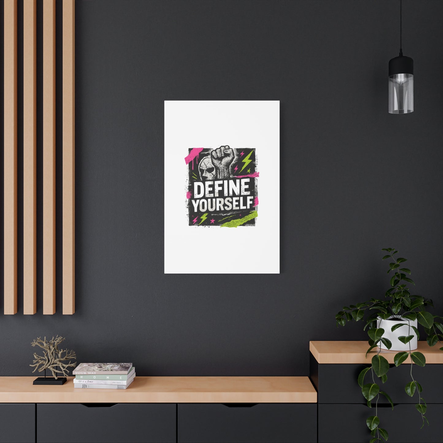 Define Yourself Canvas Wall Art — Bold Motivational Matte Print-Canvas-Haxberry-Printify