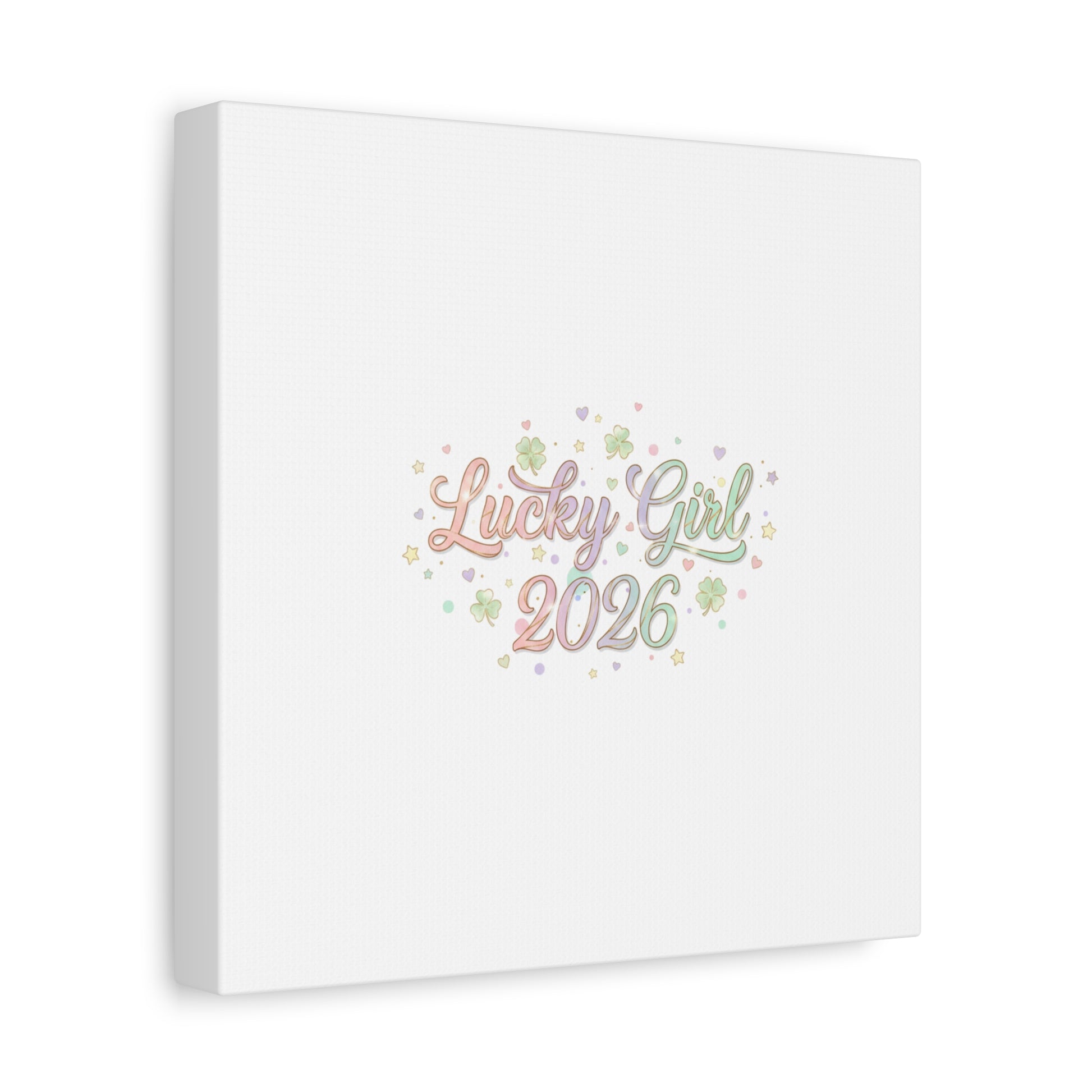 Lucky Girl 2026 Canvas | Manifest Luck, Lucky Charms Wall Art-Canvas-Haxberry-Printify