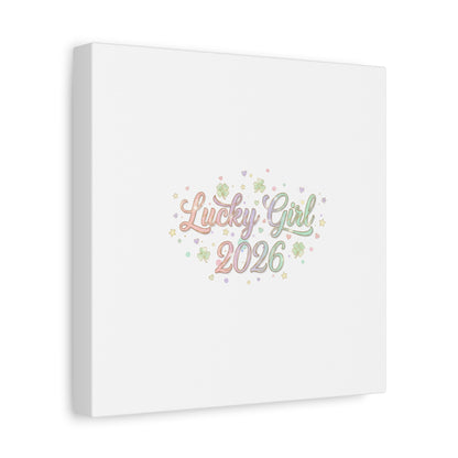 Lucky Girl 2026 Canvas | Manifest Luck, Lucky Charms Wall Art-Canvas-Haxberry-Printify