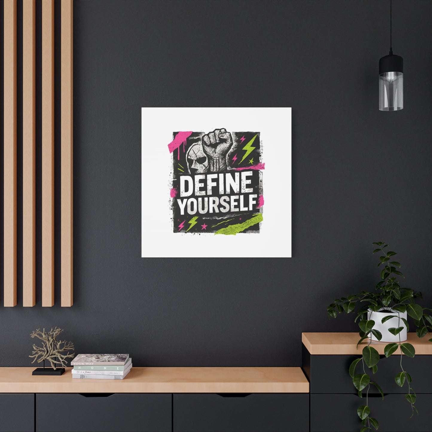 Define Yourself Canvas Wall Art — Bold Motivational Matte Print-Canvas-Haxberry-Printify
