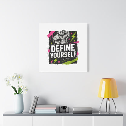 Define Yourself Canvas Wall Art — Bold Motivational Matte Print-Canvas-Haxberry-Printify