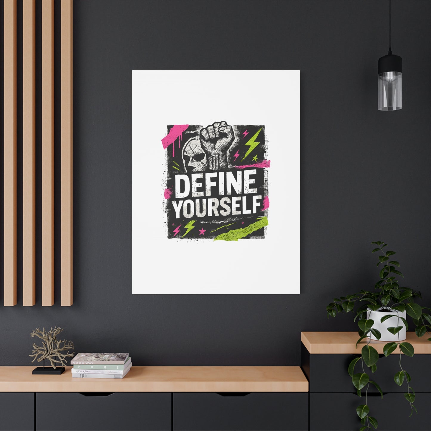 Define Yourself Canvas Wall Art — Bold Motivational Matte Print-Canvas-Haxberry-Printify