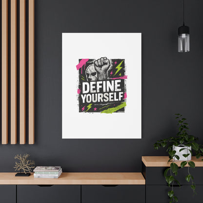 Define Yourself Canvas Wall Art — Bold Motivational Matte Print-Canvas-Haxberry-Printify