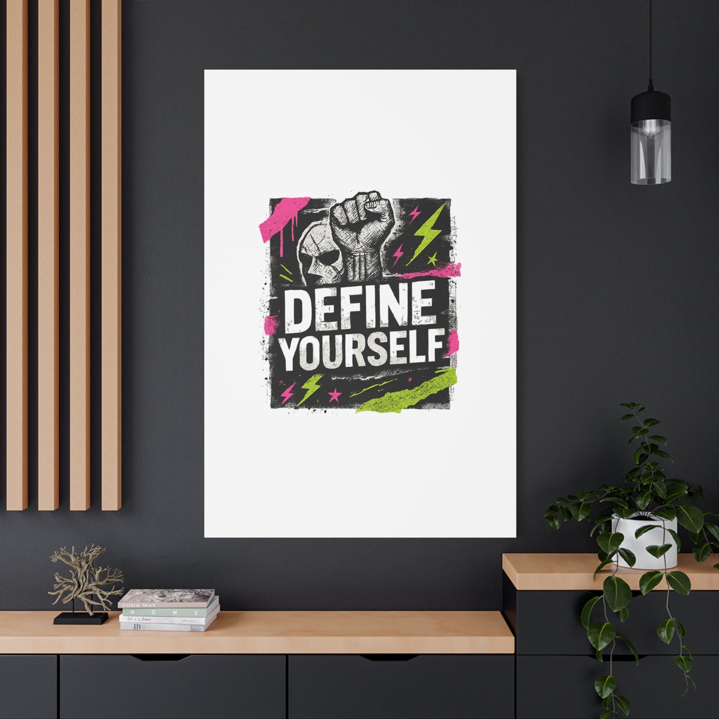 Define Yourself Canvas Wall Art — Bold Motivational Matte Print-Canvas-Haxberry-Printify