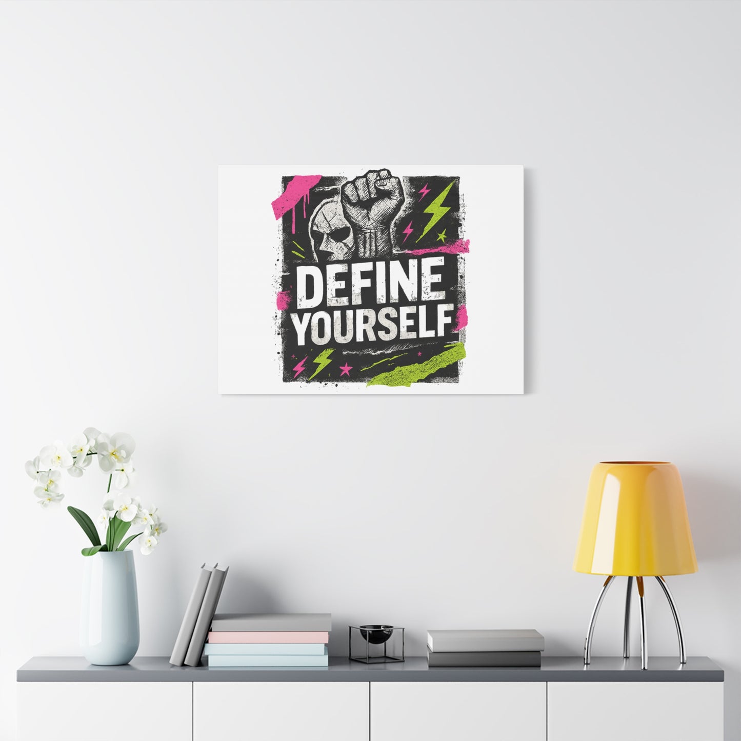 Define Yourself Canvas Wall Art — Bold Motivational Matte Print-Canvas-Haxberry-Printify
