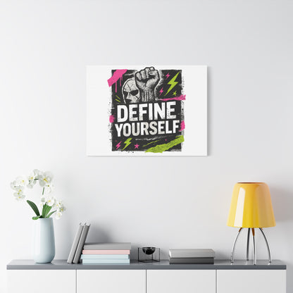 Define Yourself Canvas Wall Art — Bold Motivational Matte Print-Canvas-Haxberry-Printify