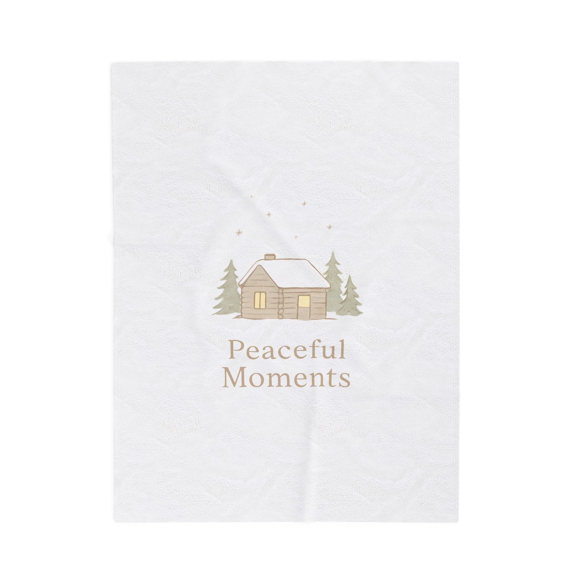 Velveteen Plush Blanket — 'Peaceful Moments' Cozy Cabin Throw-All Over Prints-Haxberry-Printify