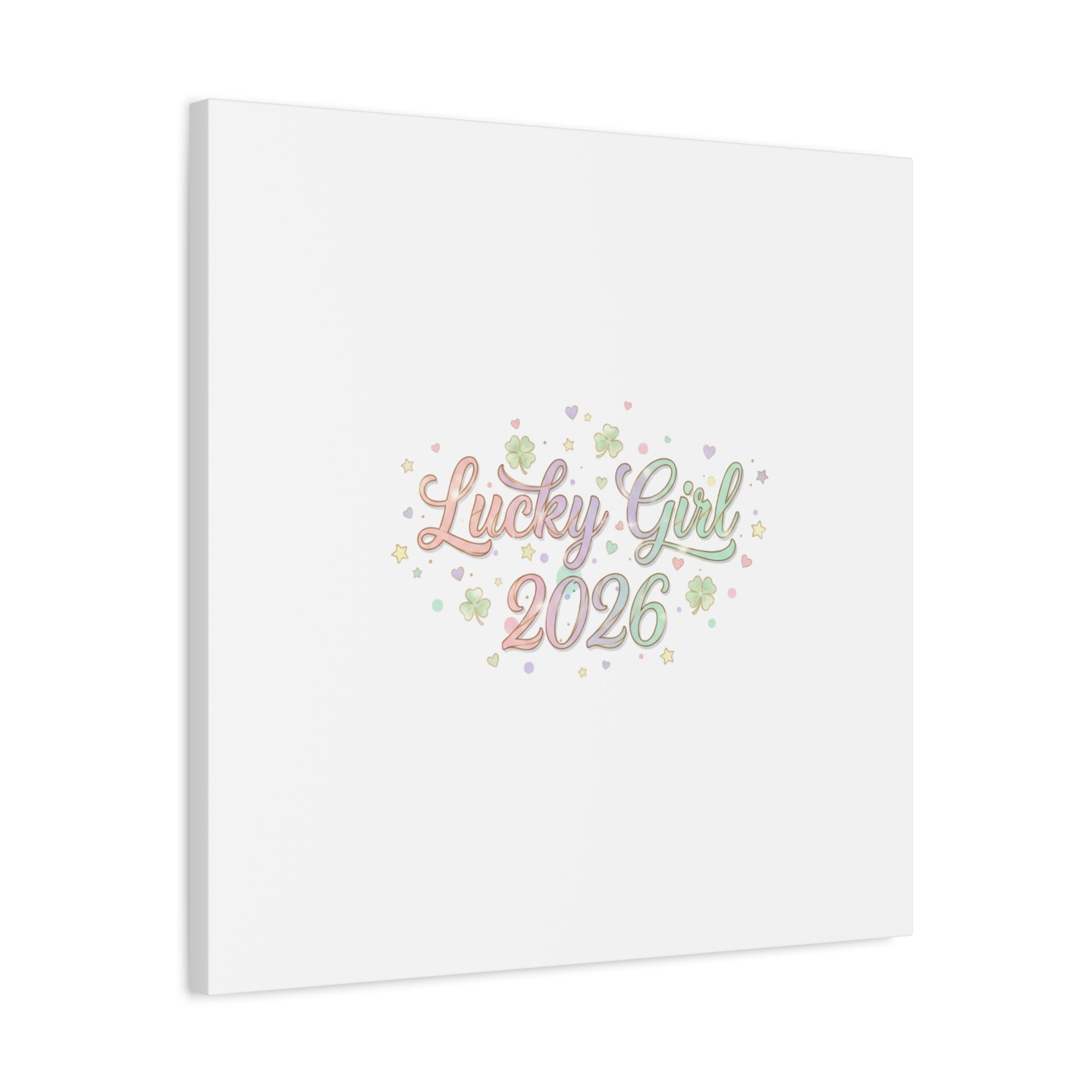 Lucky Girl 2026 Canvas | Manifest Luck, Lucky Charms Wall Art-Canvas-Haxberry-Printify