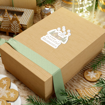 Peaceful Moments Cabin Sticker — Cozy Winter Kiss-Cut Sticker-Paper products-Haxberry-Printify