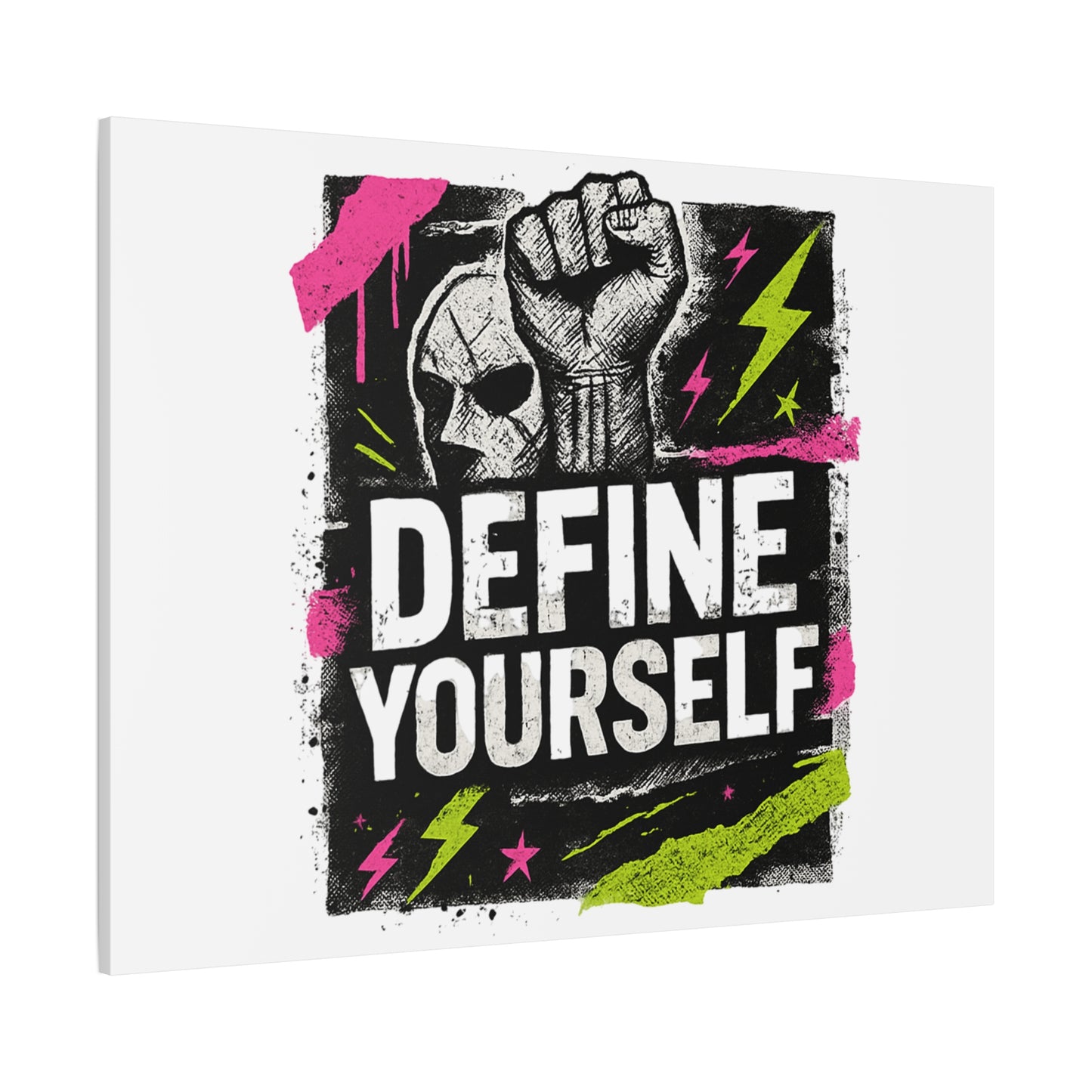 Define Yourself Canvas Wall Art — Bold Motivational Matte Print-Canvas-Haxberry-Printify