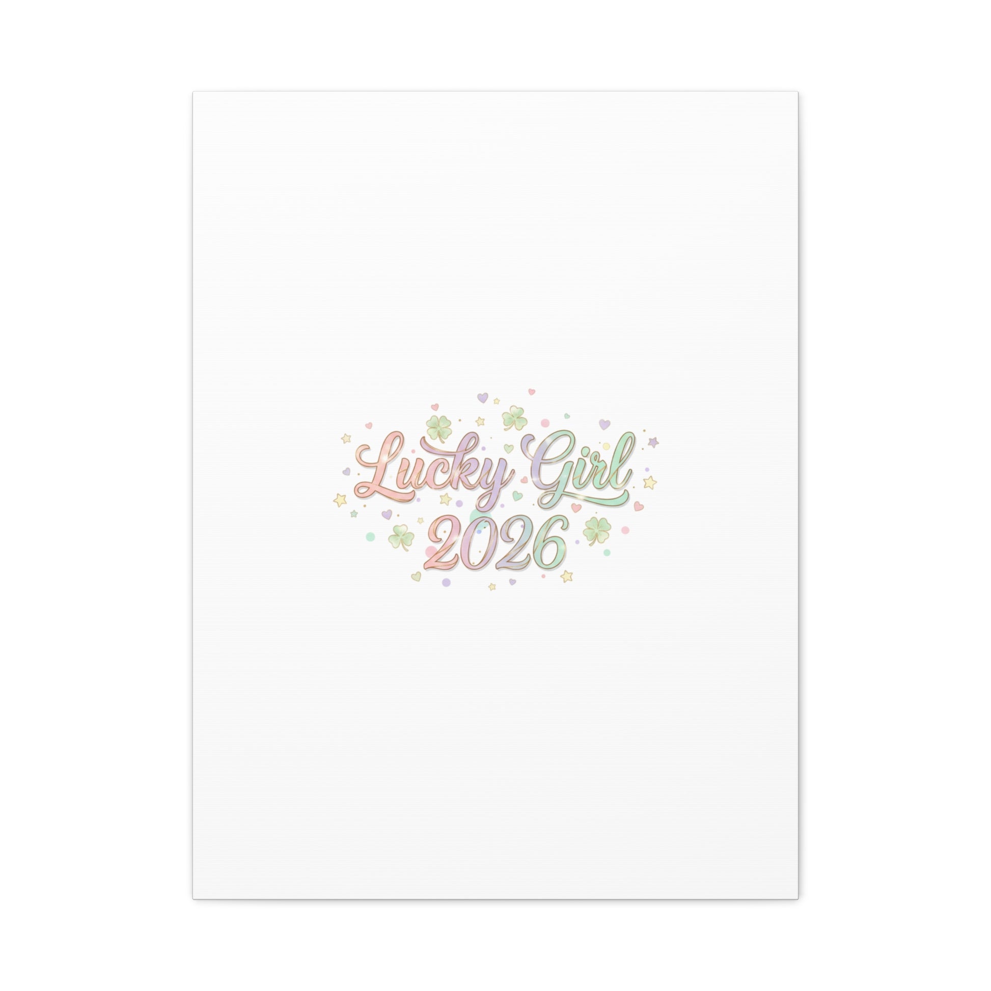 Lucky Girl 2026 Canvas | Manifest Luck, Lucky Charms Wall Art-Canvas-Haxberry-Printify