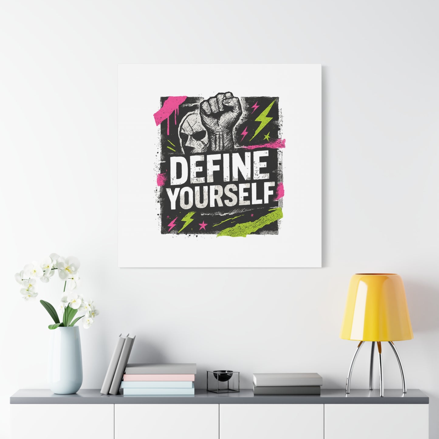 Define Yourself Canvas Wall Art — Bold Motivational Matte Print-Canvas-Haxberry-Printify