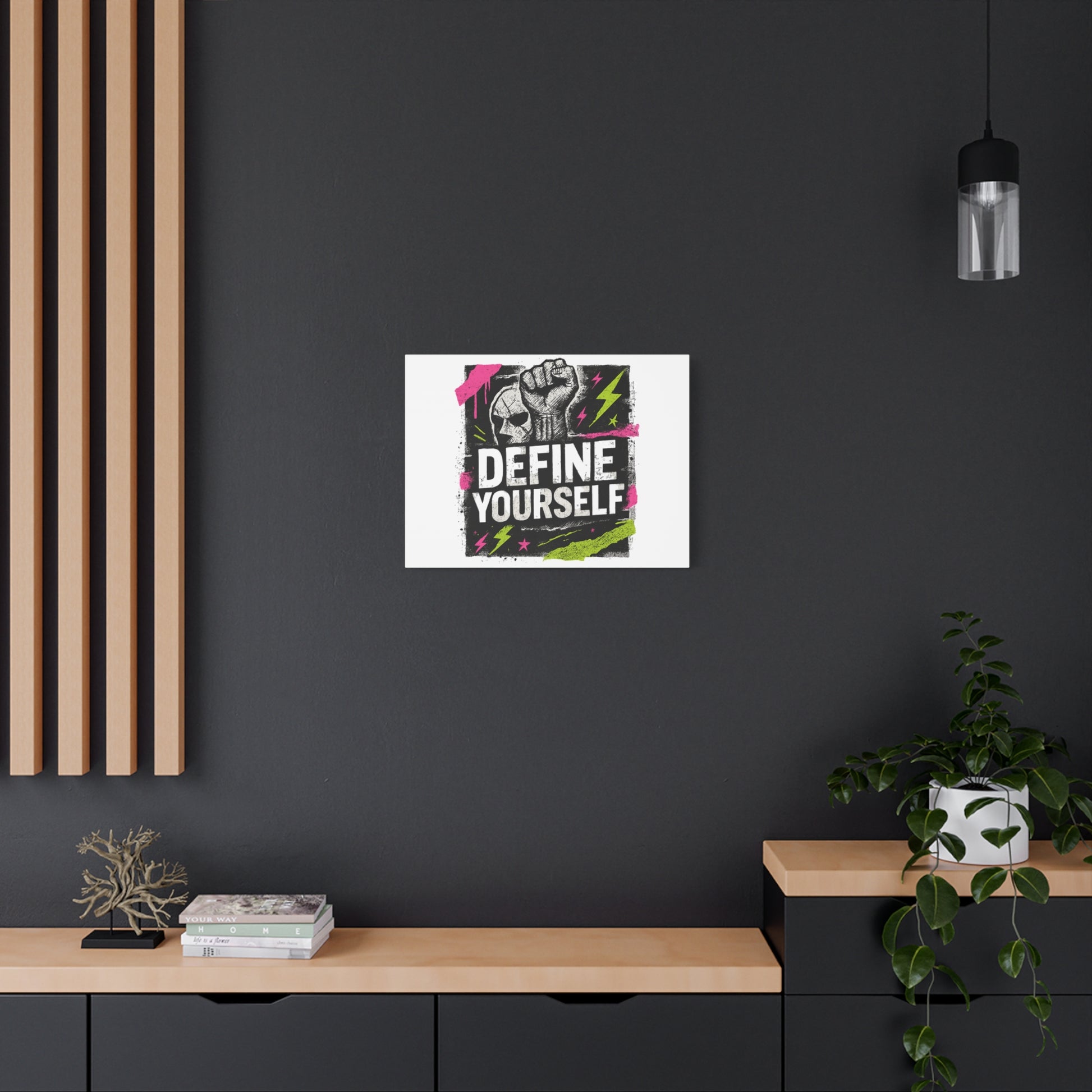 Define Yourself Canvas Wall Art — Bold Motivational Matte Print-Canvas-Haxberry-Printify