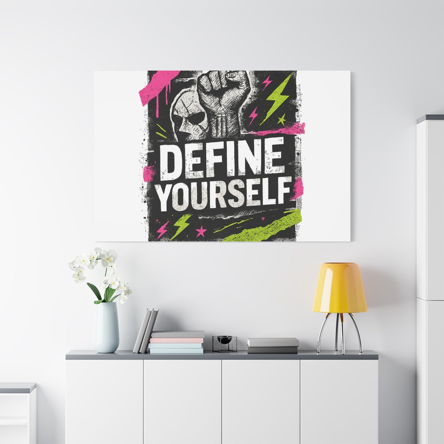 Define Yourself Canvas Wall Art — Bold Motivational Matte Print-Canvas-Haxberry-Printify