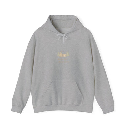 Peaceful Moments Hoodie — Minimal Cabin Graphic Hoodie-Hoodie-Haxberry-Size:4XL-Color:Sport Grey-Printify