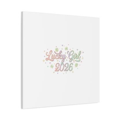Lucky Girl 2026 Canvas | Manifest Luck, Lucky Charms Wall Art-Canvas-Haxberry-Printify