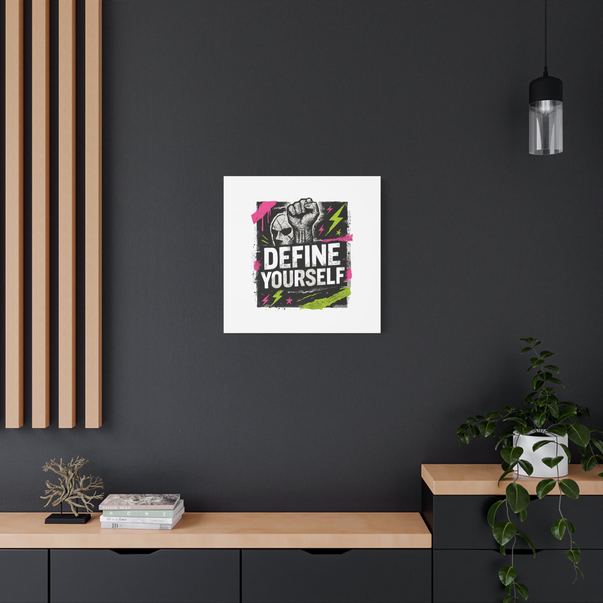 Define Yourself Canvas Wall Art — Bold Motivational Matte Print-Canvas-Haxberry-Printify
