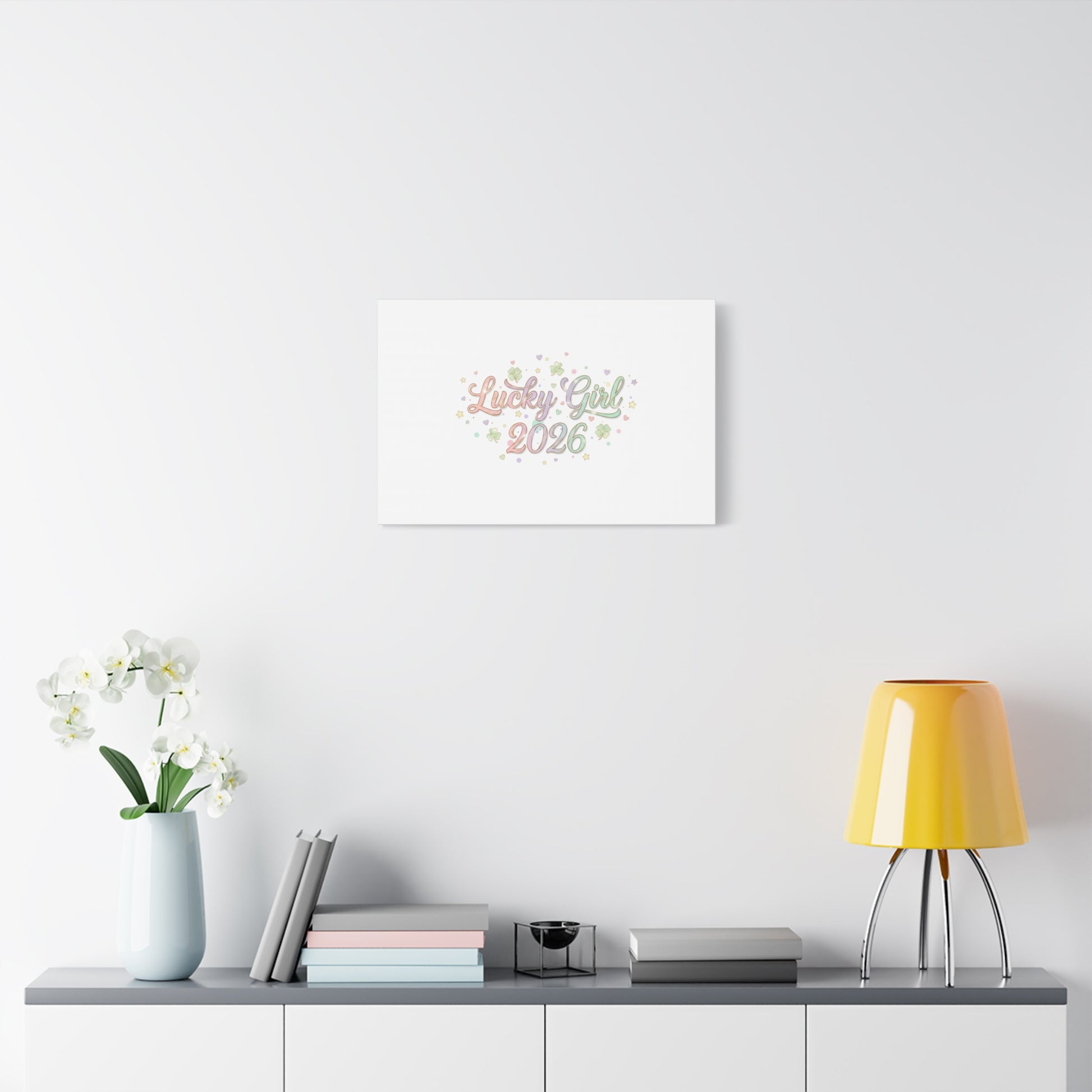 Lucky Girl 2026 Canvas | Manifest Luck, Lucky Charms Wall Art-Canvas-Haxberry-Printify