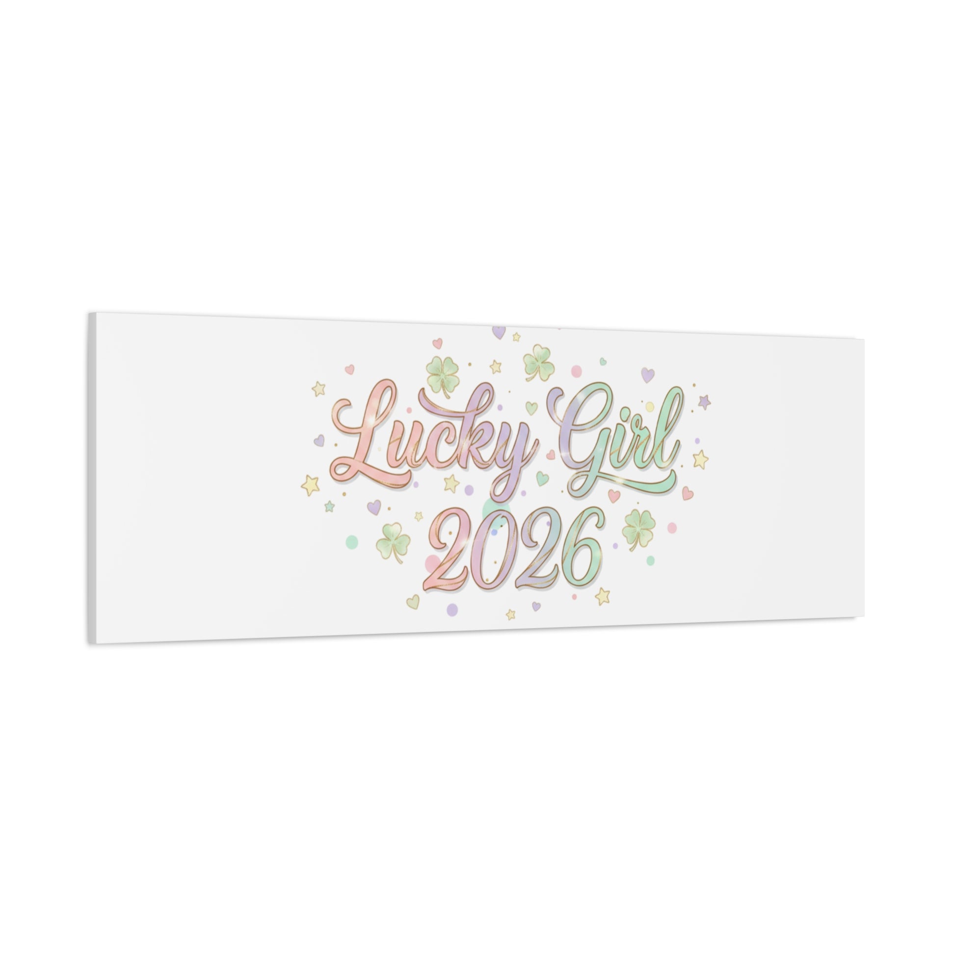 Lucky Girl 2026 Canvas | Manifest Luck, Lucky Charms Wall Art-Canvas-Haxberry-Printify