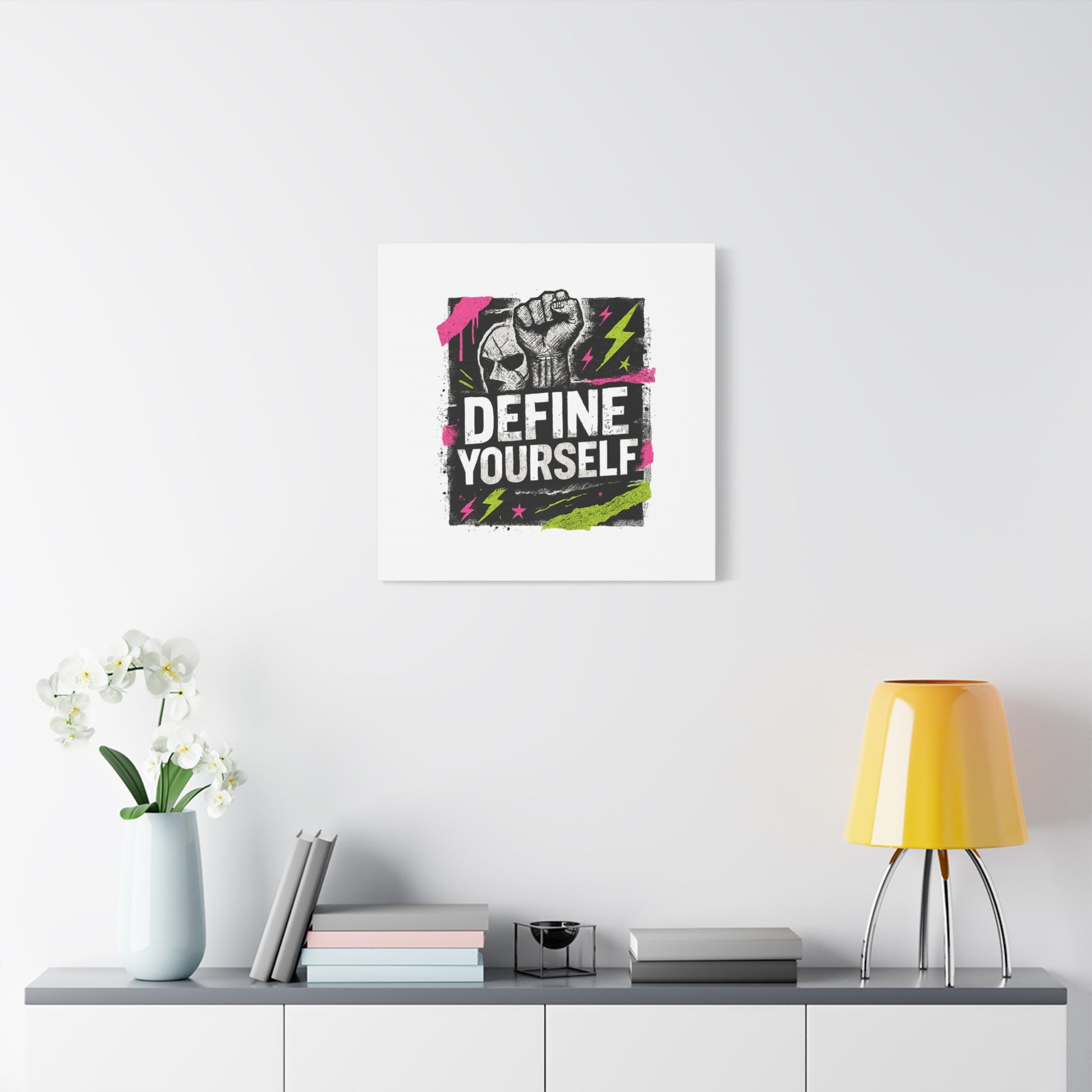Define Yourself Canvas Wall Art — Bold Motivational Matte Print-Canvas-Haxberry-Printify