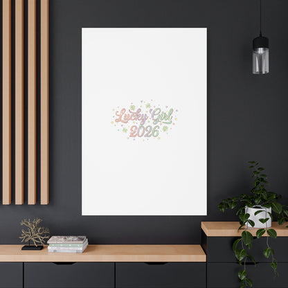 Lucky Girl 2026 Canvas | Manifest Luck, Lucky Charms Wall Art-Canvas-Haxberry-Printify