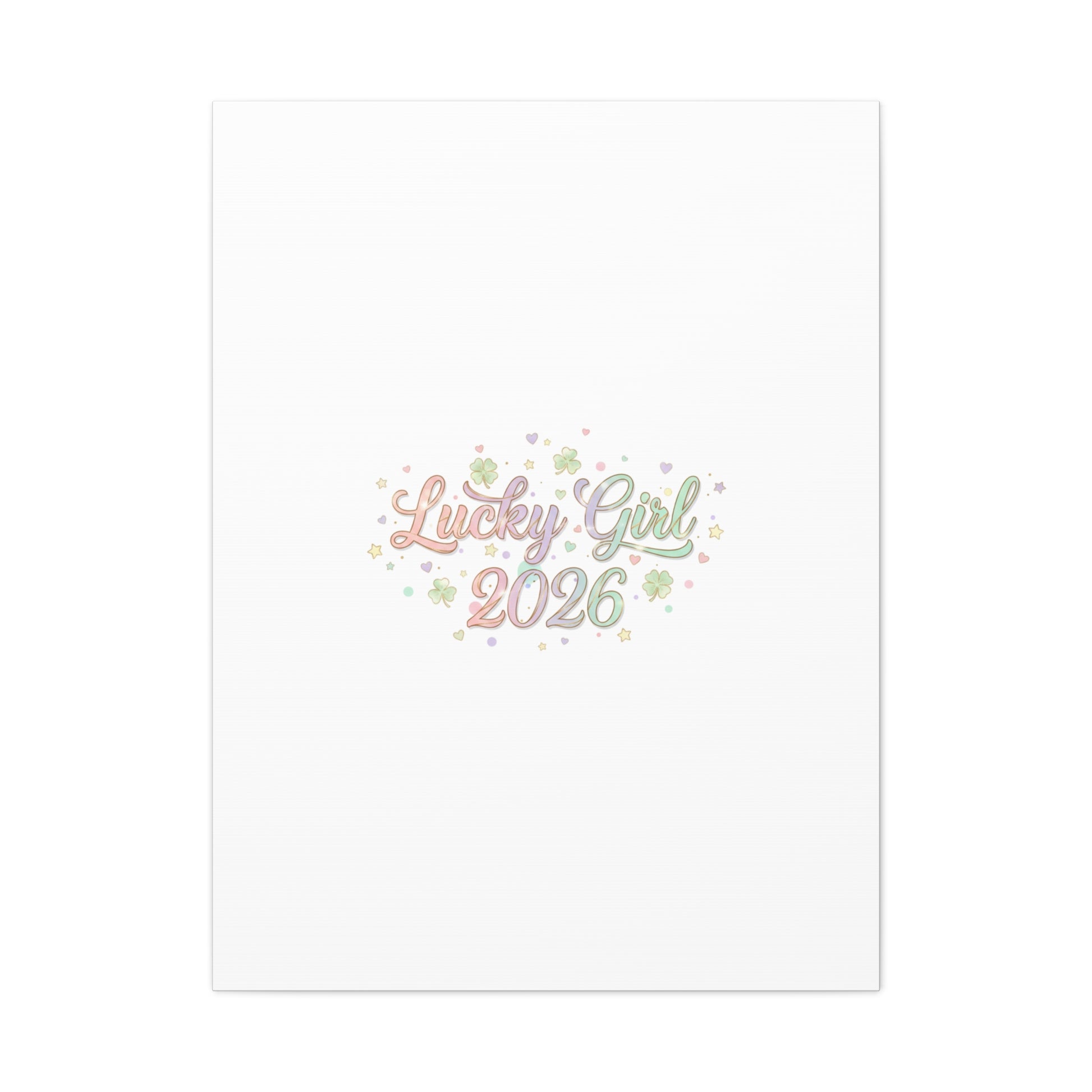 Lucky Girl 2026 Canvas | Manifest Luck, Lucky Charms Wall Art-Canvas-Haxberry-Printify